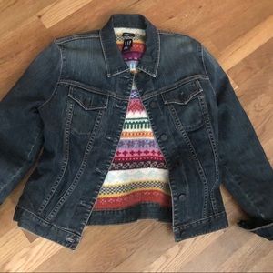 GAP jean jacket denim fall lined sweater m